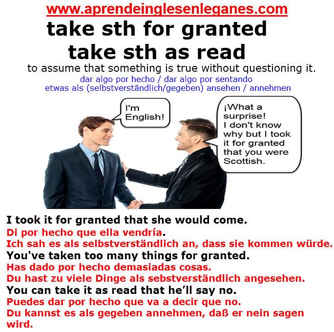 Take Something For Granted Translation Spanish